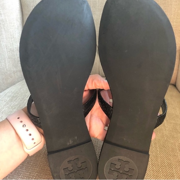 Authentic Tory Burch Miller Black Sandals 6 1/2 - Picture 7 of 7